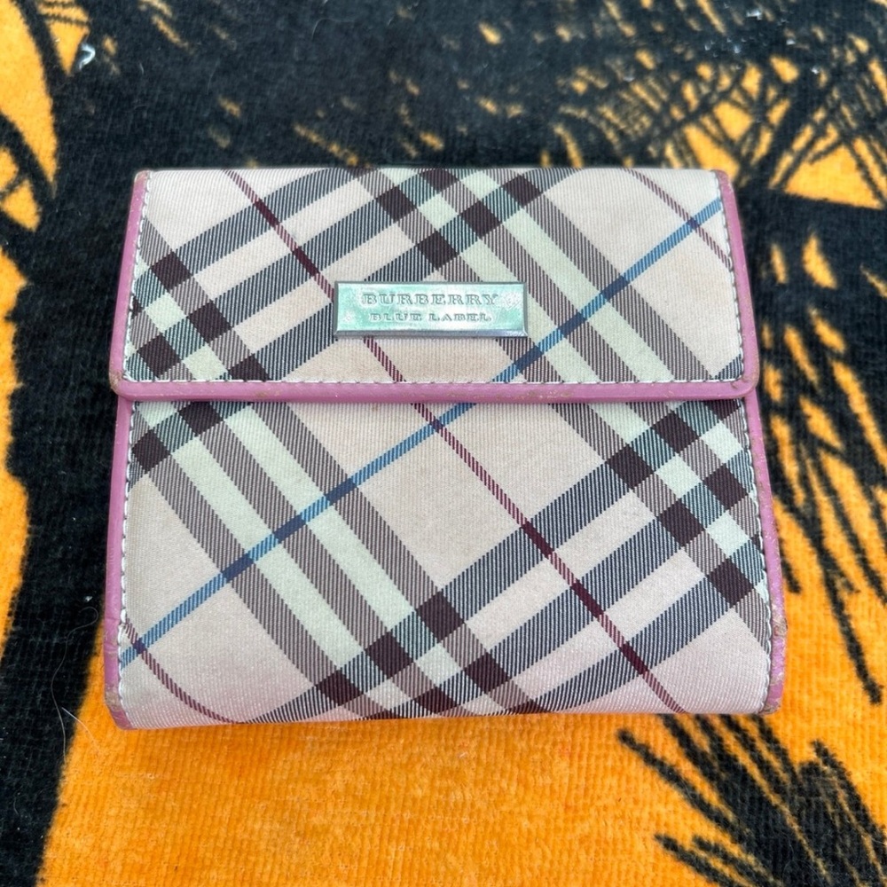 Burberry Women's Plaid Wallet - Pink and Brown